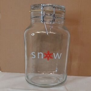 Glass Storage Jar with Snowflake Design With Locking Seal